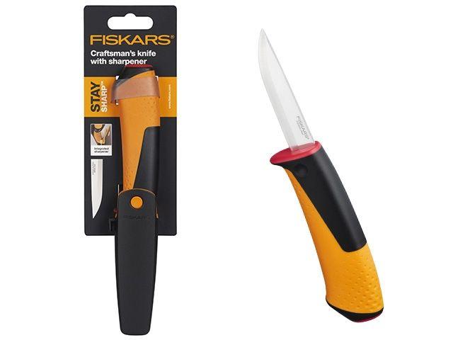 Нож ремесленный с точилкой FISKARS