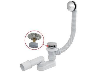 Сифон для ванны click/clack металл, Alcaplast