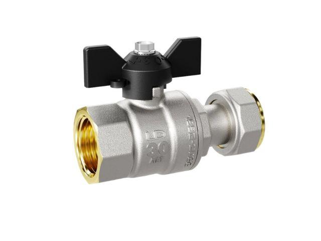Кран шаровый с накидной гайкой 1/2" вн.-вн. бабочка, LD