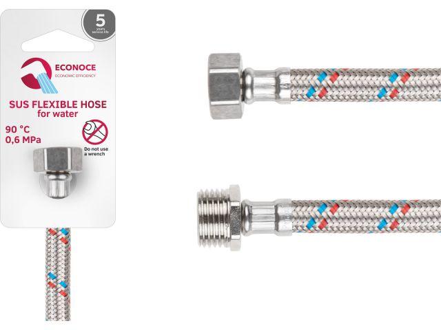 Подводка гибкая, SUS, гайка 1/2" - штуцер 1/2" 100см ECONOCE