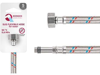 Подводка гибкая, SUS, иголка м10 длинная - гайка 1/2" 120 см ECONOCE