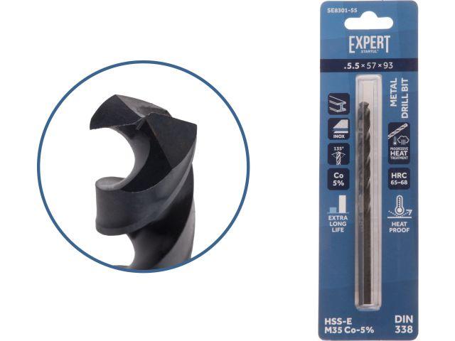 Сверло по металлу ц/х 5.5х57х93 мм HSS-Co Black EXPERT STARTUL