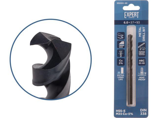 Сверло по металлу ц/х 6.0х57х93 мм HSS-Co Black EXPERT STARTUL