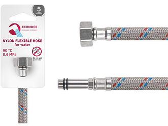 Подводка гибкая, Nylon, иголка м10 длинная - гайка 1/2" 120 см ECONOCE