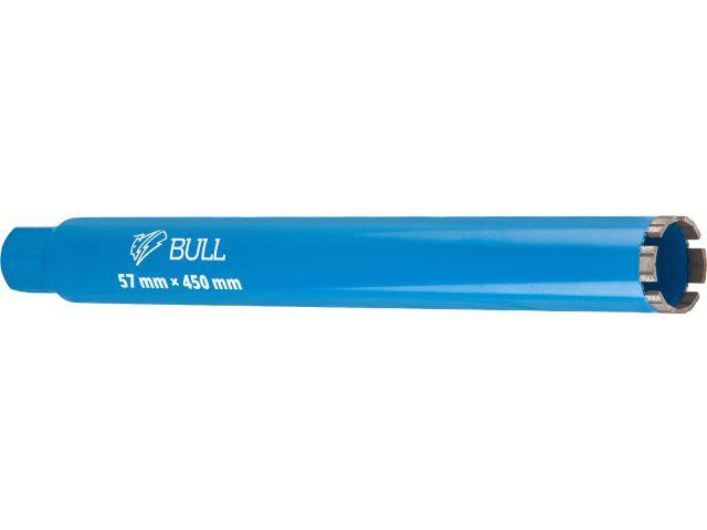 Коронка алмазная d 57мм железобетон BULL, L450мм, 1 1/4", микроудар, сухое сверление