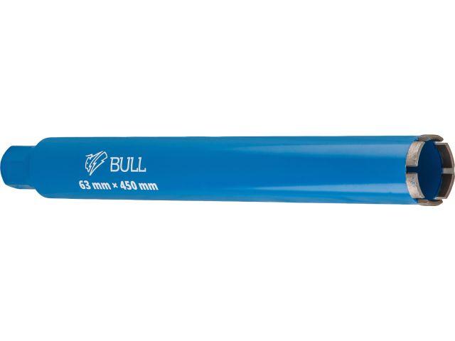 Коронка алмазная d 63мм железобетон BULL, L450мм, 1 1/4", мокрое сверление