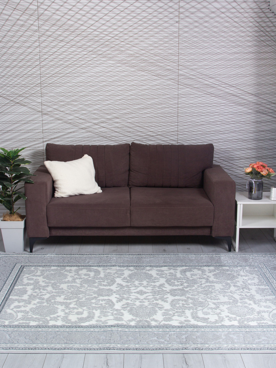 Ковер ALFA CARPET 20812A - WHITE / L.GREY