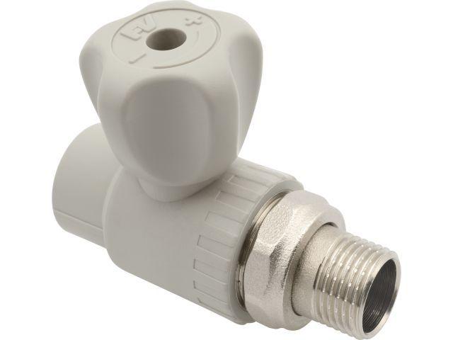 Кран шар. ПП для радиатора 25х3/4", сер. FV Plast