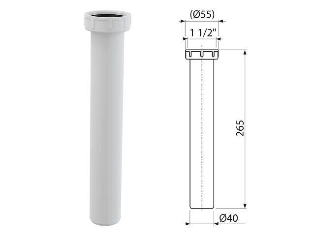 Патрубок с накидной гайкой 6/4", Alcaplast