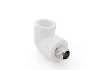 Колено ПП комб. нар. 32х1/2", бел. РТП