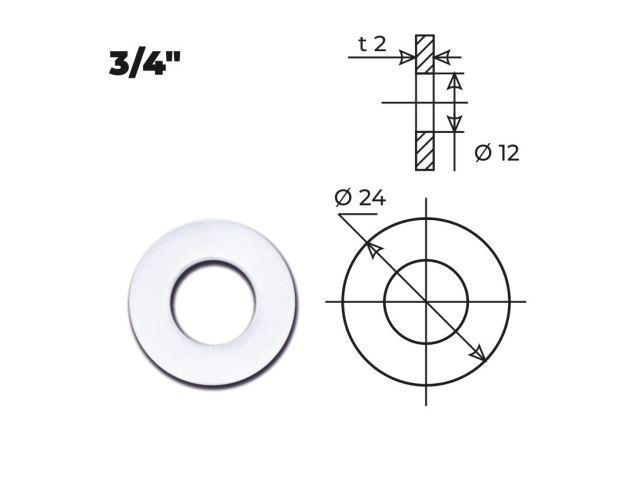 Прокладка прозрачная уплотнительная 3/4" (100 шт.), AV Engineering