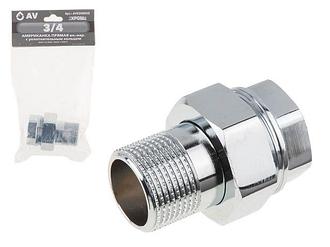 Американка прямая 3/4" вн.-нар. ХРОМ, AV Engineering (инд. упак.)