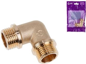 Колено 1/2" нар.-нар. с ограничителем, AV Engineering (инд. упак.)
