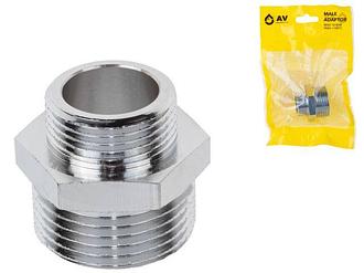 Ниппель ред. 1" нар. х 3/4" нар. ХРОМ, AV Engineering (инд. упак.)