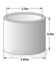 Кольцо железобетонное,канализационное.D=1500мм. КСф 15-9