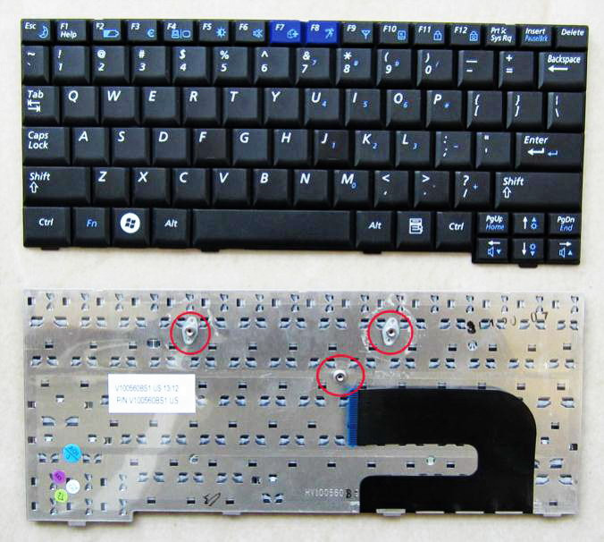 Клавиатура нетбука SAMSUNG N108, черная