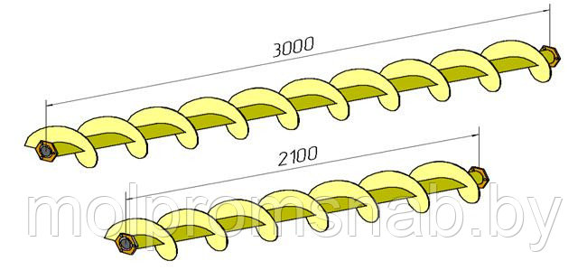 Шнек винтовой для систем пометоудаления - фото 1 - id-p37123566