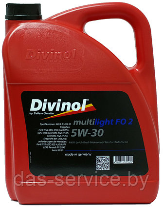 Моторное масло Divinol Multilight FO 2 5W-30 (синтетическое моторное масло 5w30) 5 л., фото 2