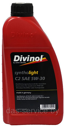 Моторное масло Divinol Syntholight C2 SAE 5W-30 (синтетическое моторное масло 5w30) 1 л., фото 2