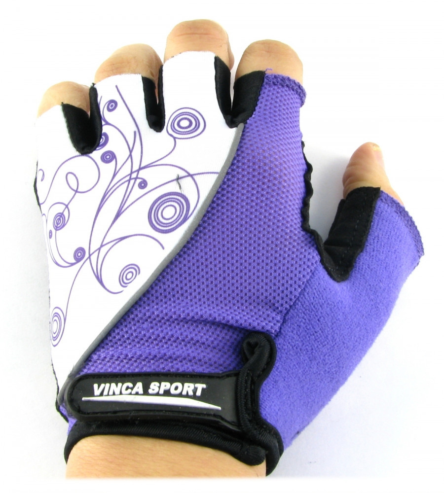 Велоперчатки Vinca sport VG 927 white/violet - фото 1 - id-p37133338