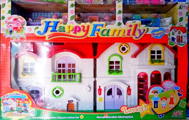 ДОМИК ДЛЯ КУКОЛ HAPPY FAMILY АРТ. 8031. СВЕТОВЫЕ И ЗВУКОВЫЕ ЭФФЕКТЫ. НАБОР МЕБЕЛИ И КУКЛЫ. - фото 1 - id-p37225133