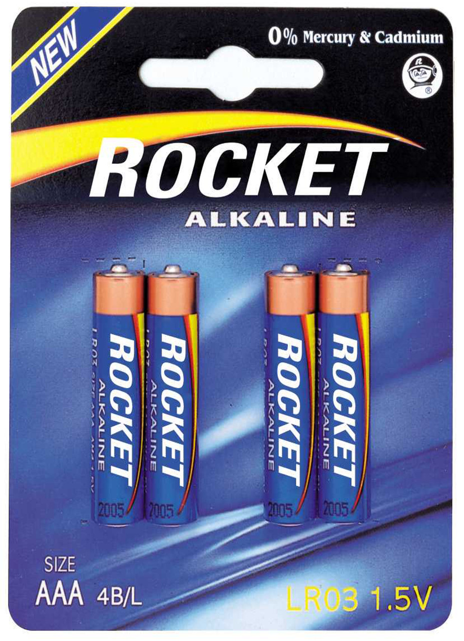 Элемент питания щелочной LR03 (упак.4 шт. - блистер) ROCKET