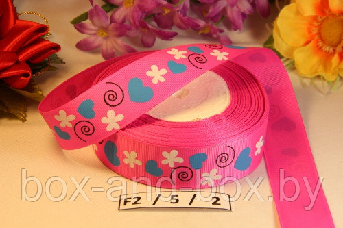 Репсовая лента с рисунком 25мм 