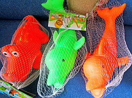 Резиновая игрушка-пищалка дельфин(30см), крокодил(24см)в ассортименте.