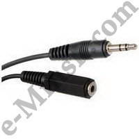 Кабель Hama Audio extension Jack 3.5(f)-Jack 3.5(m) 3m 3зв позолоченные контакты стерео черный (H-122321), КНР - фото 1 - id-p5607793