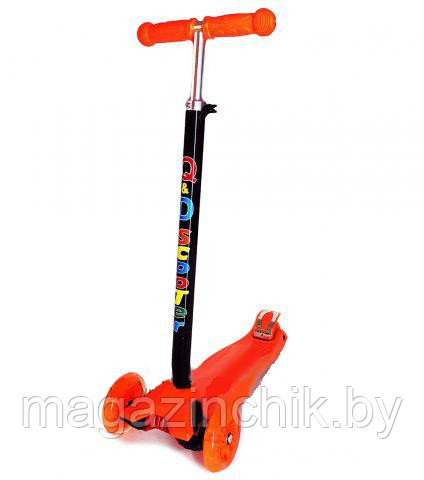Трехколесный детский самокат Q&D Scooter Maxi 4108 с регулируемой ручкой,  оранжевый