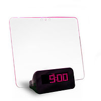 Часы с LED-доской для сообщений фиолетовая подсветка