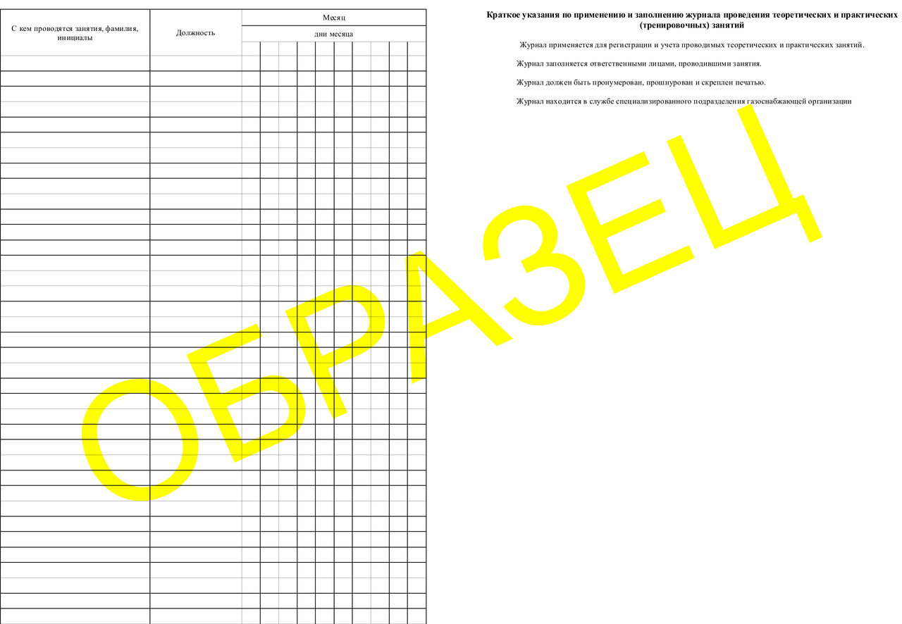 Журнал проведения теоретических и практических (тренировочных) занятий - фото 2 - id-p37435469