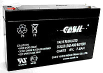 Аккумулятор CASIL CAS675 6В 7.5Ач (герметизированная свинцово-кислотная аккумуляторная батарея 6V, 7.5Ah)