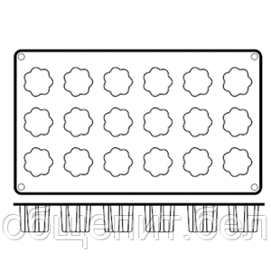 Форма конд. «Цветок» [18 ячеек] силикон; D=3.5,H=3.5,L=29.5,B=17.5см; кирпичн. - фото 1 - id-p37495911