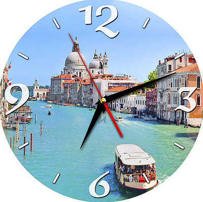 Настенные часы из стекла "Дневной Венецианский канал" арт.31370