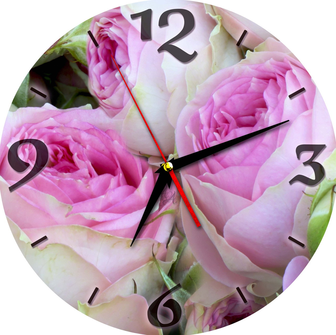 Настенные часы из стекла "Пурпурные розы" арт.31844