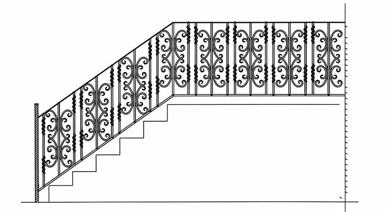 Перила для лестниц из металла с ковкой.