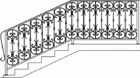 Перила для лестниц для дома. Ковка.