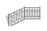 Перила для лестниц с кованым узором для дома.