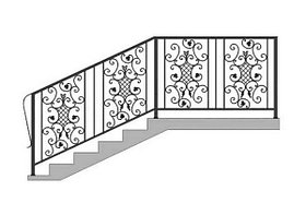 Перила для лестниц с ковкой для дома. 