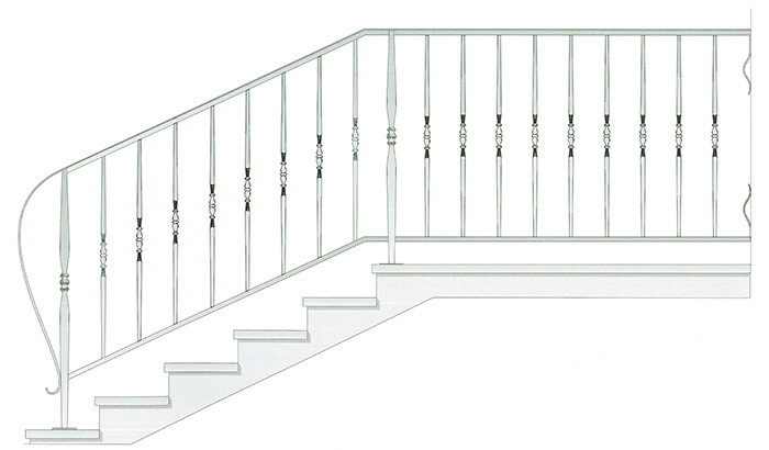 Кованая лестница из металла. Перила для лестниц для дома. - фото 1 - id-p37680738