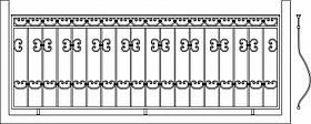 Перила для балкона с коваными завитками.