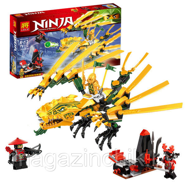 Конструктор Золотой Ниндзяго NINJA Ninjago  Золотой дракон 79112 , 252 детали, аналог лего Ниндзя го 70503