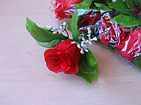 Бутон розы с листьями и добавками, d 4см./упаковка 12шт.