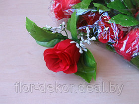 Бутон розы  с листьями и добавками, d  4см./упаковка 12шт.
