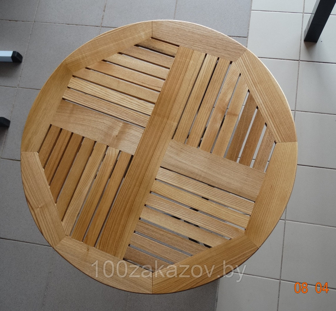 Стол для дачи. Деревянный стол для дачи на металлической ноге ЛМ-0807 - фото 2 - id-p38123540