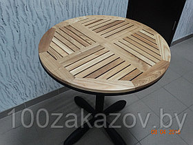 Стол для дачи. Деревянный стол для дачи на металлической ноге ЛМ-0807