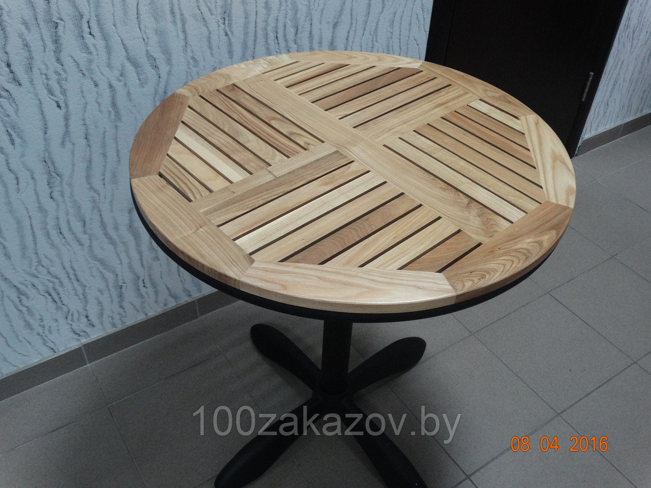 Стол для дачи. Деревянный стол для дачи на металлической ноге ЛМ-0807 - фото 1 - id-p38123540