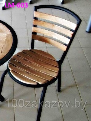 Деревянный стул для дачи. Стул деревянный на металлическом каркасе. - фото 1 - id-p38123780
