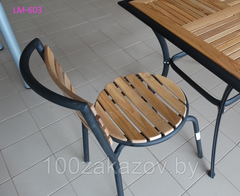 Деревянный стул для дачи. Стул деревянный на металлическом каркасе. - фото 2 - id-p38123780